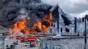 Tomorrowland Festival Stage Catches Fire